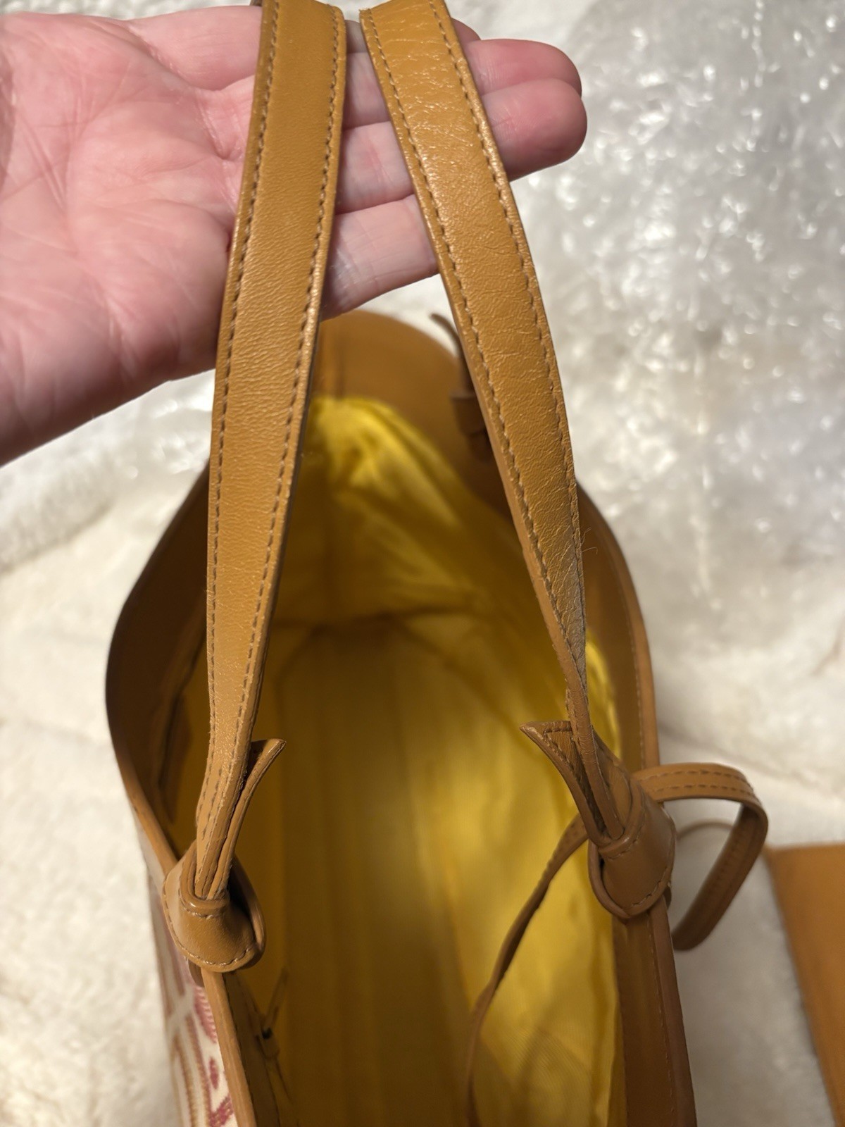 Givenchy Patterned Multicolor Tan Leather Fabric Women's Tote Bag with Pouch thumbnail 8