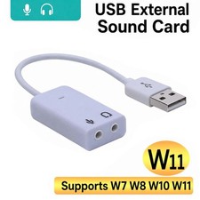 USB Sound Card Adapter External Audio 7.1 Stereo Dual Port PC Laptop PS4