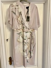 Phase Eight pale Lilac Faux Wrap Fitted Dress UK 8 BNWTs