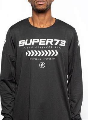 Super73 Jersey Men L Green Athletic Moto Technical Performance Sleeve Zip Pocket