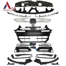 18PC For Accord 2018-20 Chrome Grille Molding Fog light Bumper Headlight Bracket