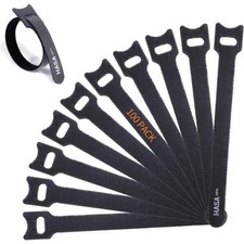 100 Stück Klett Kabelbinder Wiederverschließbar 20cm, Klettband Kabelbinder K...