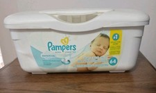 Pampers Baby 64 Wipes Pop Up Container Refillable Sensitive Empty