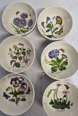 Portmeirion botanic garden set of 6 assorted 5.5'' bowls ----4609-----
