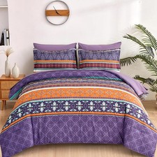 Boho Comforter Set Queen Size,7 Pieces Bohemian Comforter Bedding Set Bed in a