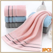 3-piece Cotton Towel Set with Soft Texture and Strong Water Absorption 3 Colors