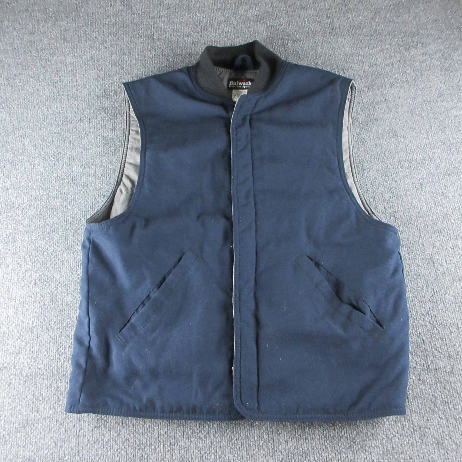 Bulwark Vest Mens M Blue Flame Resistant Nomex Quilted Lined FR Workwear