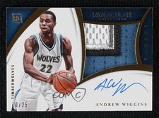 2014-15 Panini Immaculate Premium 10/25 Andrew Wiggins #81 Patch Auto d3h