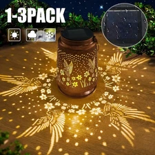 1-3X Solar Lantern Hanging Light LED Hummingbird Outdoor Garden Lamp Waterproof
