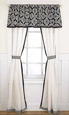 Cocalo Couture Elsa Window Drapes Infant Decor, Black/White