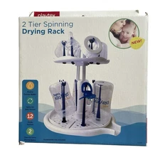 Playtex Baby 2 Tier Spinning Drying Rack Up To 12 Bottles White Sealed New!