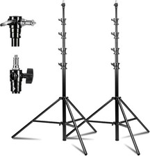 2 Pack Heavy Duty Light Stand Tripod - 15.7ft Air Cushioned Aluminum Alloy