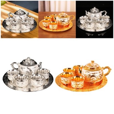 Chinese Style Teapot Set Drinking Coffee Tea Tea Set With Tray Adults 4 Tea Cups