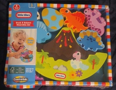 Little Tikes Stack & Balance WOOD DINO 8 Pc SET Creative Kids Toy 2+ Years