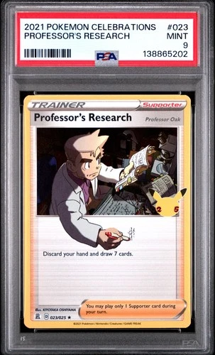 2021 POKEMON CELEBRATIONS #023 PROFESSOR'S RESEARCH PSA 9