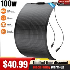 12V 100W Portable Flexible Solar Panel for Camping/RV/Home/Car Battery/Rooftop
