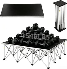 4 x 4 Foldable Stage, Portable Stage Platform with16" Folding Riser Legs US
