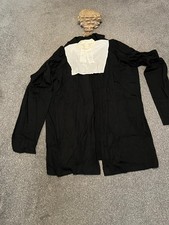 Vintage Genuine Barristers Gown, Wig & Laced Collaret, Details in Description
