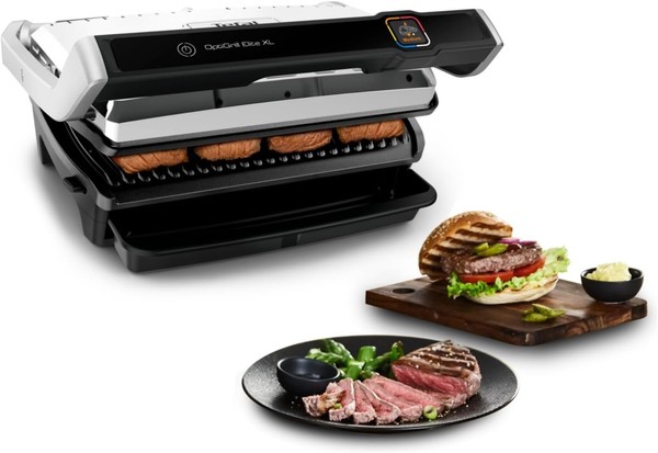 Tefal Optigrill Elite Xl Kontaktgrill, 16 Programme GC760D12 Edelstahl Ovp NEU--image