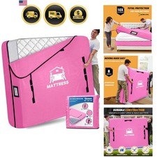Mattress Bags for Moving Storage Waterproof Queen Mattress Protector Pink 82x...