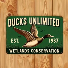 Ducks Unlimited Vintage Tin Metal Signs Home D cor 8x12 Vintage Wall Art forRoom