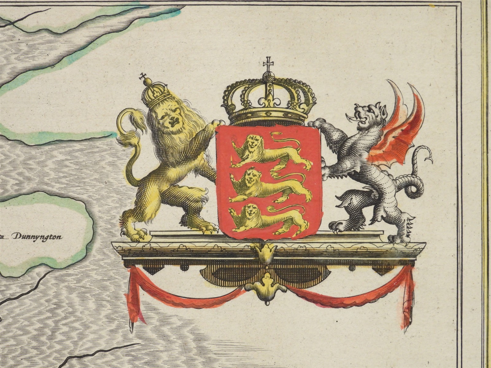 1645 Joan Blaeu Huntingdonensis Comitetus Huntingdon Shire European Map