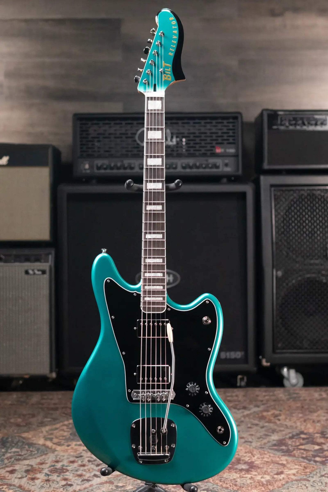 BilT Relevator LS HH Electric Guitar Sherwood Green Metallic with Mono Gig Bag -