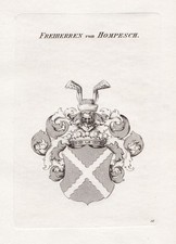 1830 Hompesch Wappen coat of arms Kupferstich engraving Heraldik heraldry