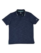 Adidas Men's Golf Polo Shirt Blue Striped Size L Large Short Sleeve Collared