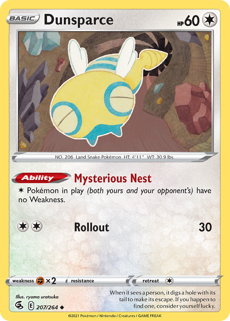 Dunsparce 207/264 Fusion Strike Uncommon Pokemon NM/M