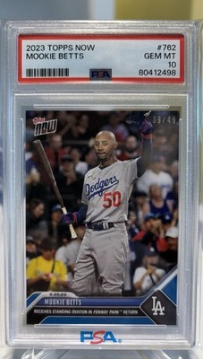 2023 Topps Now Blue /49 Mookie Betts #762 PSA 10 “Standing O at Fenway”