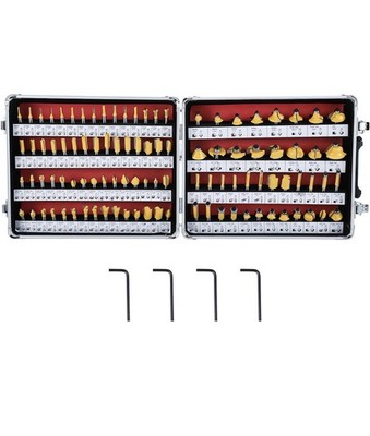 8MILELAKE 100-Piece Router Bit Set 1/4-Inch Shank Tungsten Carbide | Tungsten...