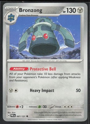 2025 Scarlet & Violet Series - Prismatic Evolutions Bronzong Uncommon #67