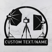 Custom Photography Studio Metal Sign Personalized Decor for Photographers