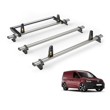 VW Caddy Roof Rack for 2020+ 3x Roof Bars & Roller - Van Guard Plus