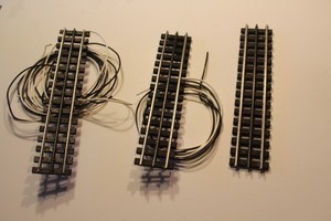 3 Rail O scale Ross custom straights 2 10 inch, 1 10 and 1/2 with HD wiring
