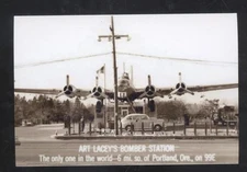 REAL PHOTO PORTLAND OREGON BOMBER SERVICE GAS STTION CARS POSTCARD COPY