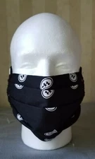 Face Mask Triple Layer Black Bandana Filter Pocket Unisex Washable Reusable USA