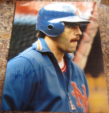 WALLY BACKMAN SIGNED 8X10 CARDBOARD PHOTO NEW YORK METS (B)