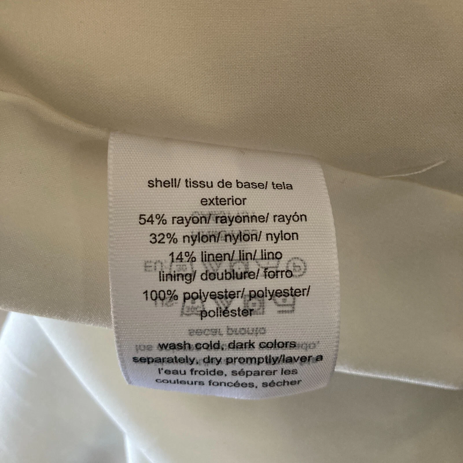 OFF WHITE Tommy Hilfiger abito swing donna 12 bianco sporco misto lino floreale estate primavera