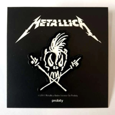 METALLICA shaped scary guy pin badge
