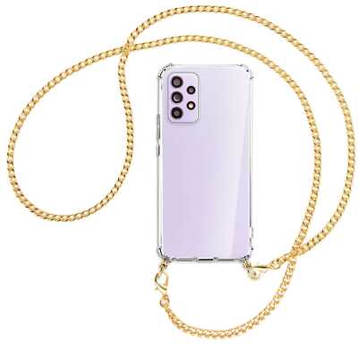 Handykette für  Samsung Galaxy A53 5G (6.5'') goldfarbene Kette (G) Schutzhülle