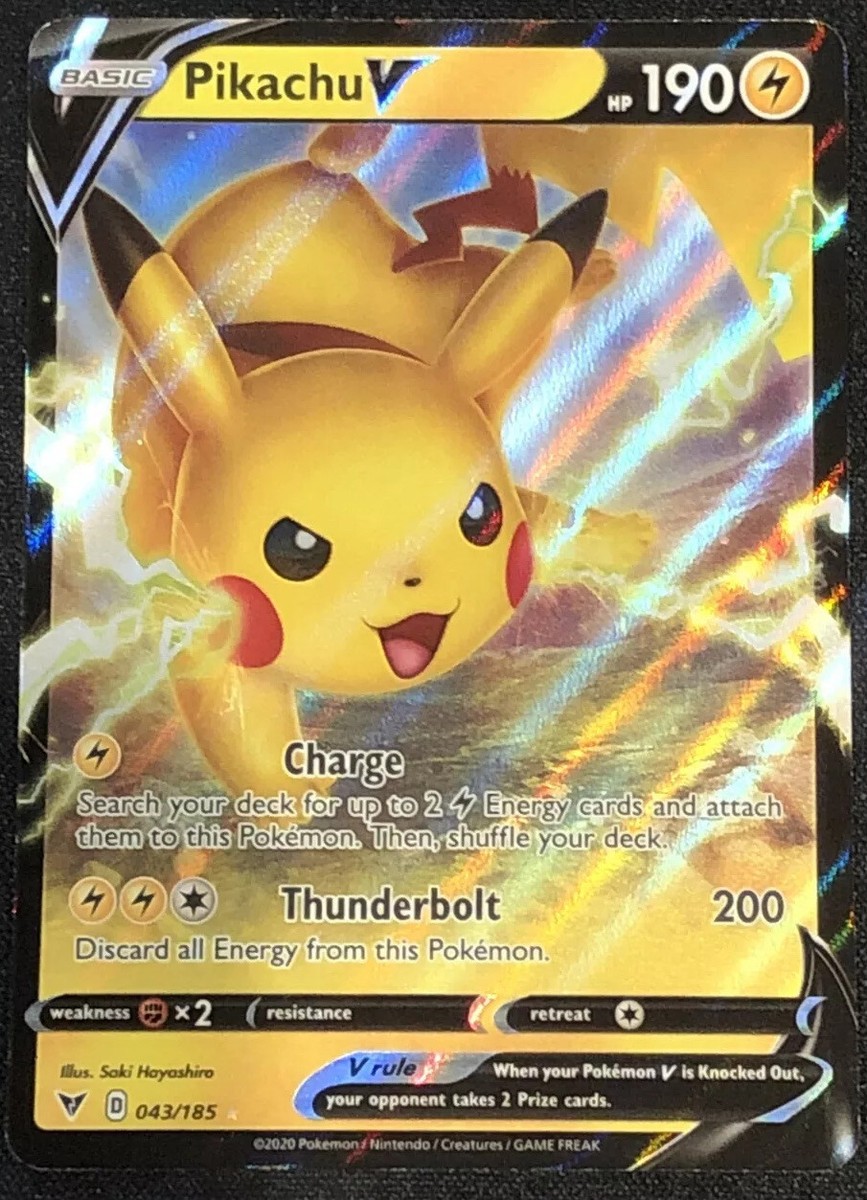 Pikachu V 043/185 NM/M MINT Vivid Voltage Full Art Ultra Rare Holo