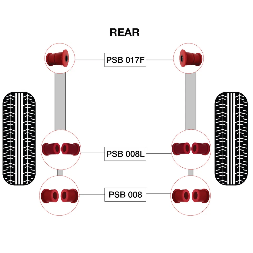 10 x Rear Spring Front/Upper Lower For Nissan D40 Navara Shackle PSB Bush 04-15 - Image 2 of 4