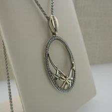 Sterling Silver & 10K Dragonfly in Reeds Gateway Pendant Keith Jack  Jewelry CZs