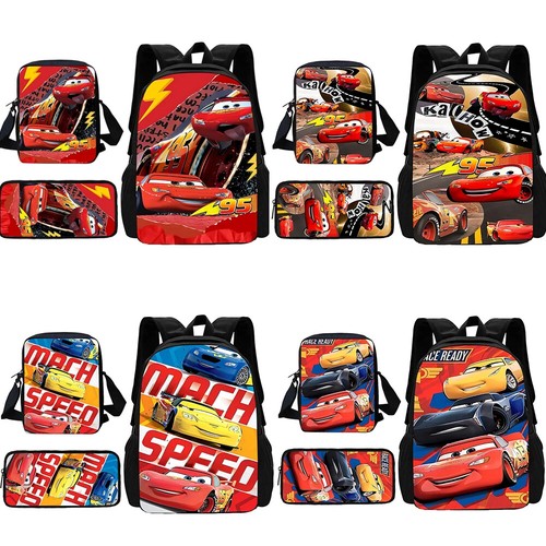 3 pcs Cars Lightning McQueens School Backpack Shoulder Bag Pencil Bags SchoolBag