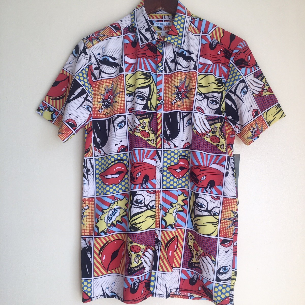 Chemise Légère à Manches Courtes Pour Homme, Rayée, Boutonnée, Microfibre, Coupe Régulière, Coloris Multicolore, Taille XL