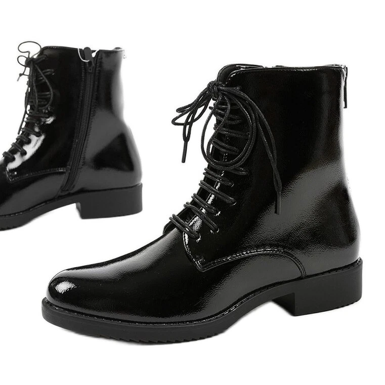 Patent leather shop work boots