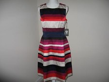 Vince Camuto Striped Fit and Flare Dress for Woman SIze 6 NWT MSRP $148