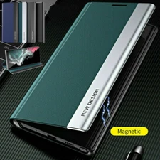For Samsung Galaxy S22 S23 Ultra S22+ Magnetic Case Leather Flip Stand Cover